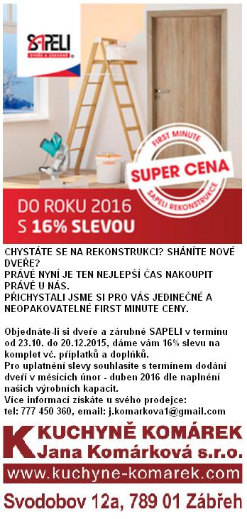 Kuchyne Komarek akce Sapeli