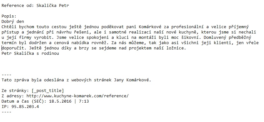 Kuchyne Komarek Zabreh reference 5