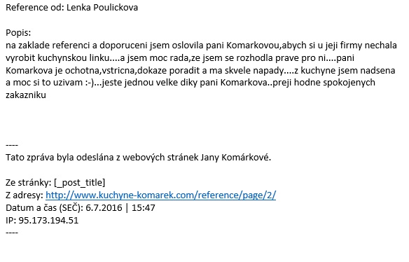 Kuchyne Komarek  reference Zabreh 1